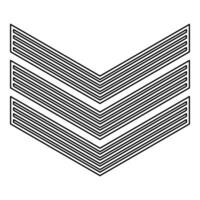 Army chevron military rank insignia badge symbol sign petty officer contour outline line icon black color thin style vector