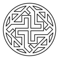 Valkyrie symbol sign slavic pagan contour outline line icon black color thin style vector
