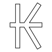 Symbol of Kip sign currency money contour outline line icon black color thin style vector