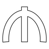 Azeri manat currency glyph symbol money sing contour outline line icon black color thin style vector