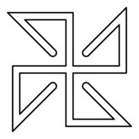 Solon symbol sign slavic pagan contour outline line icon black color thin style vector