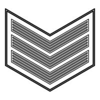Army chevron military rank insignia badge symbol sign petty officer contour outline line icon black vector