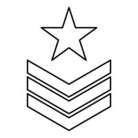 Army chevron military rank insignia badge symbol sign petty officer contour outline line icon black thin vector