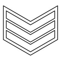 Army chevron military rank insignia badge symbol sign petty officer contour outline line icon black thin style vector