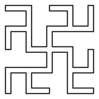 Odolen grass symbol sign slavic pagan contour outline line icon black color thin style vector