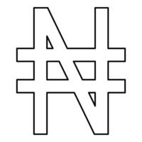 Symbol Nayra sign money currency contour outline line icon black color thin style vector