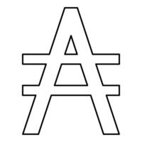 Austral symbol sign contour outline line icon black color thin style vector