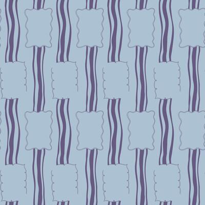 Seamless pattern of decorative hand drawn frames and vertical stripes in pastel tones. Concept of scrapbook decoration, vintage border design, and retro stationery style
