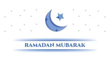 Minimalist Ramadan Mubarak Design with Blue Moon and Stars vector