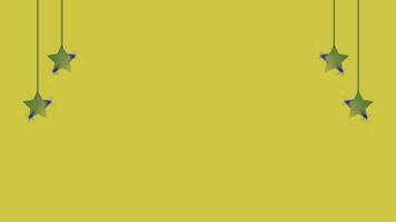 Bright Yellow Background with Hanging Green Stars vector