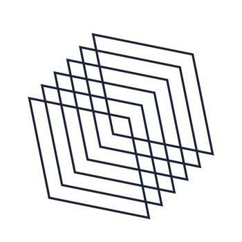 Minimal abstract geometric pattern of overlapping angular line on white background illustration vector