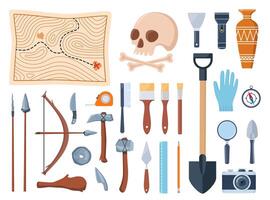 Tools for treasure hunting and exploration vector