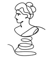 Antique sculpture drawn in line art style. vector