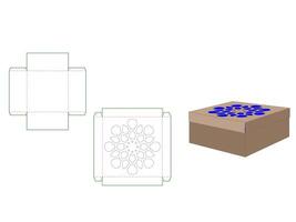 Mandala Laser Cut in Lid Box Dieline Template vector
