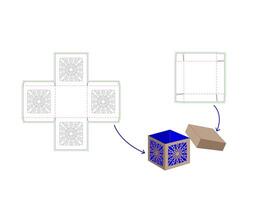 Two Lid Box Dieline Template with Mandala Pattern vector