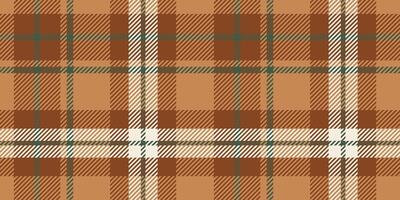 A seamless tartan plaid pattern featuring earthy brown and beige tones with green and white accents. Designed with a traditional woven texture, ideal for textiles vector