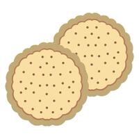 Cookies top view illustration on a white background, cracker, biscuit vector