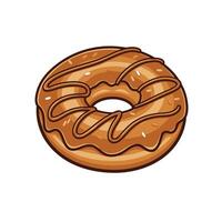 Glazed donut with chocolate topping vector