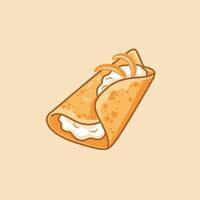 Crepe with cream logo design vector