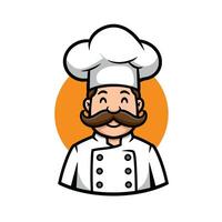 Chef with a mustache logo design vector