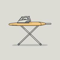 Ironing board with an iron logo design vector