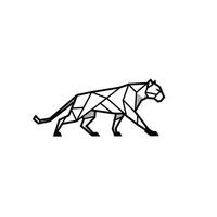 Black and white geometric tiger logo design on a white background vector