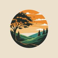 Logo design of a park with trees vector