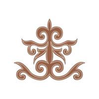 Complex ethnic ornament inspired by Kyrgyz nomadic heritage. Elegant symmetrical design with tribal swirls and curves. Ideal for folk art, logo, and decor. vector