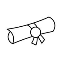 Simple Certificate Roll Design in Line Art vector