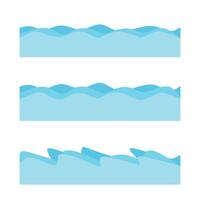 Set of Blue Wave Background with Abstract Layered Ocean Water Design vector