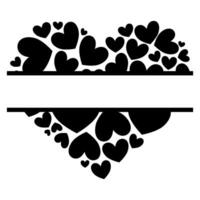 Heart Border Frame with Love Silhouette Design Illustration vector