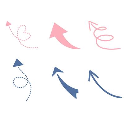 Hand Drawn Sketch Arrows Set with Doodle Style Curved and Spiral Arrows Collection
