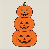 Stacked Pumpkins A Festive Halloween Display vector