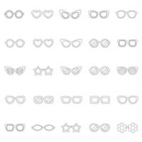 Sunglasses Outline Collection Minimal Line Art Summer Eyewear Icons vector