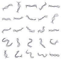 Abstract Wavy Blend Line Elements Modern Twisted Ribbon Shapes Set vector