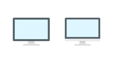 Modern desktop computer display icon. Flat screen monitor symbol vector