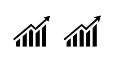 Bar graph growth icon with rising arrow. Business success symbol with upward trend vector