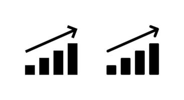 Growth bar chart with upward trend arrow icon. Increase, success, and financial rise sign symbol vector