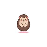 An icon of a cute cartoon hedgehog with hands clasped and a shy, bashful expression, suggesting modesty, innocence, or embarrassment. vector