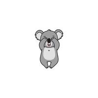 An icon of a cute cartoon koala character covering its face with its hands and a shy expression, symbolizing embarrassment, shyness, or bashfulness. vector
