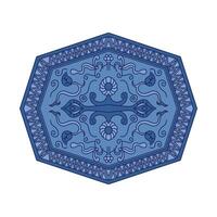 An icon showing an octagonal-shaped rug with a central medallion design and intricate floral vector