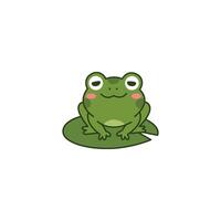 An icon of a cute cartoon frog peeking out from behind a lily pad, suggesting shyness, observation, or a playful hide-and-seek. vector