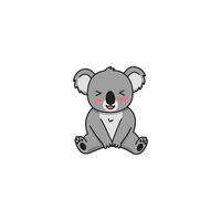 An icon of a cute cartoon koala character sitting with one eye winking and a playful expression, suggesting mischief, charm, and a knowing secret. vector