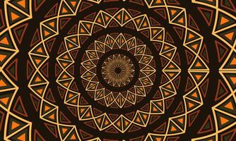 Abstract circle greek mandala ethnic pattern. Round meander brown borders. vector