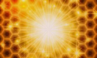 Abstract shiny golden hexagon pattern. luxury sunburst motion background. vector