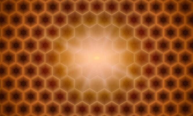 Abstract shiny golden hexagon pattern. honeycomb hexagonal cells texture.