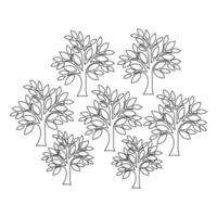 Mesmerizing Tree Curves in Coloring Book Page vector
