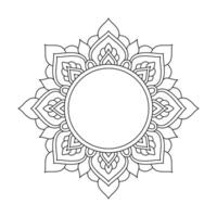 Infinite Celestial Flow Mandala in Black and White Coloring Book Page vector