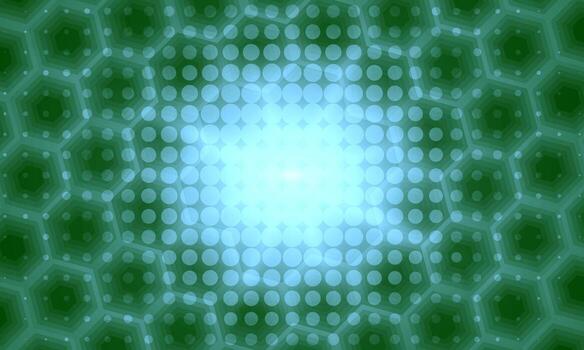 Abstract shiny green hexagon pattern. soft dotted halftone background. vector