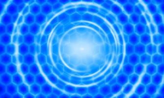 Abstract shiny blue hexagon pattern. artistic circles notion illusion. vector